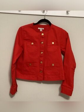 New Free Assembly red denim jacket